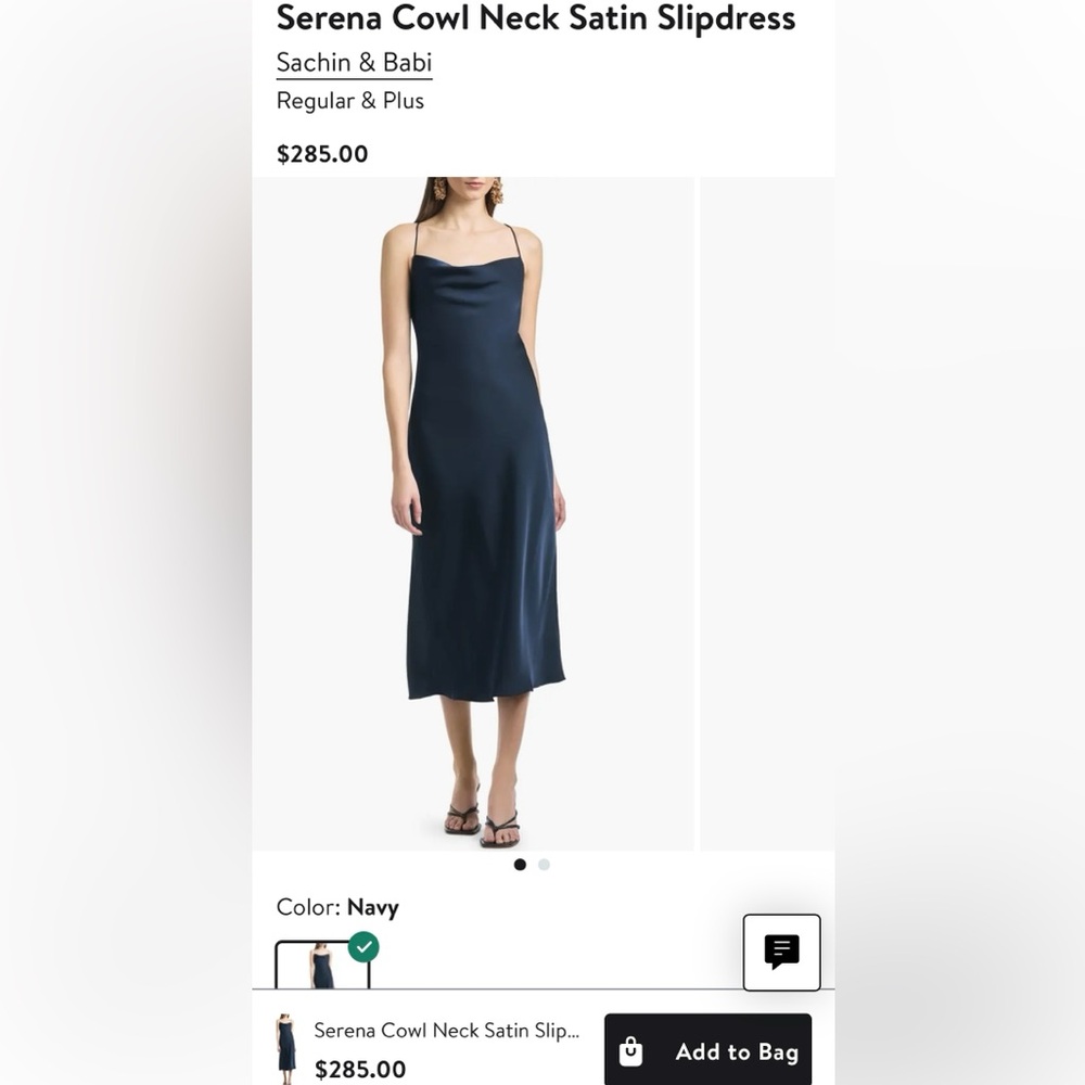 Sachin & Babi Serena Cowl Satin Slipdress